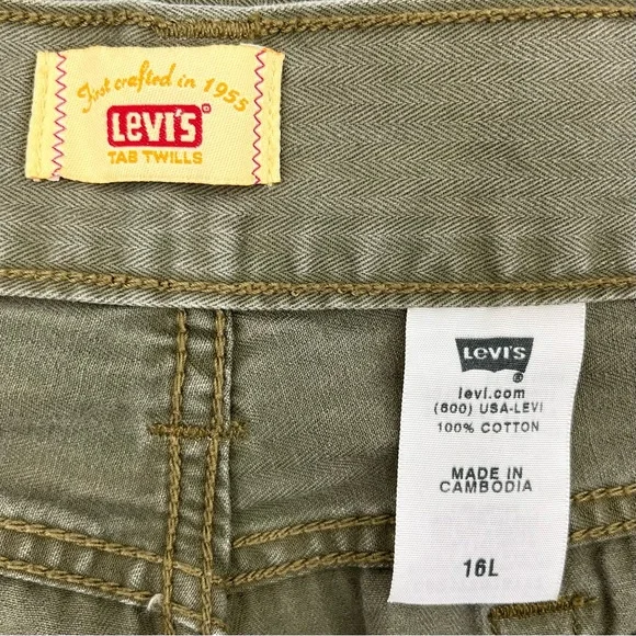 Women’s Levi’s Green Cotton Twill Pant 16 Long - Picture 7 of 8